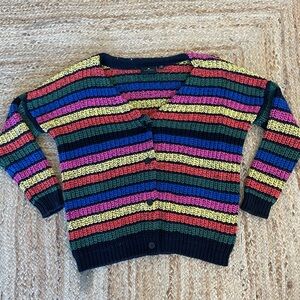 LAZY OAF Oversized Rainbow Sweater Cardigan Jacket
